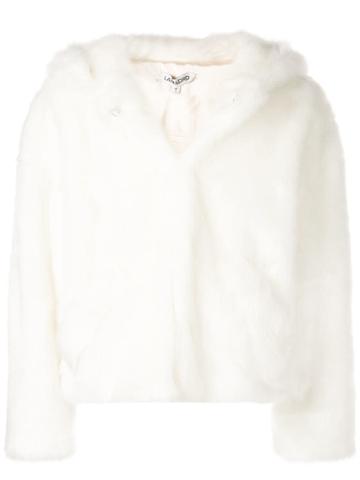 Landlord Hooded Faux Fur Jacket - White