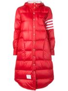 Thom Browne Four-stripes Padded Overcoat - Red