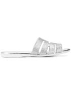 Hogan Cut-out Glitter Slides - Silver