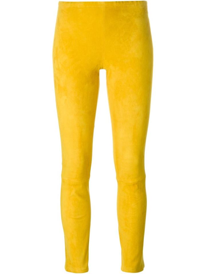 Stouls Mickael Leggings, Women's, Size: L, Yellow/orange, Lamb Nubuck Leather/cotton/spandex/elastane