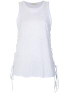 Giuliana Romanno Lace-up Details Tank Top - White