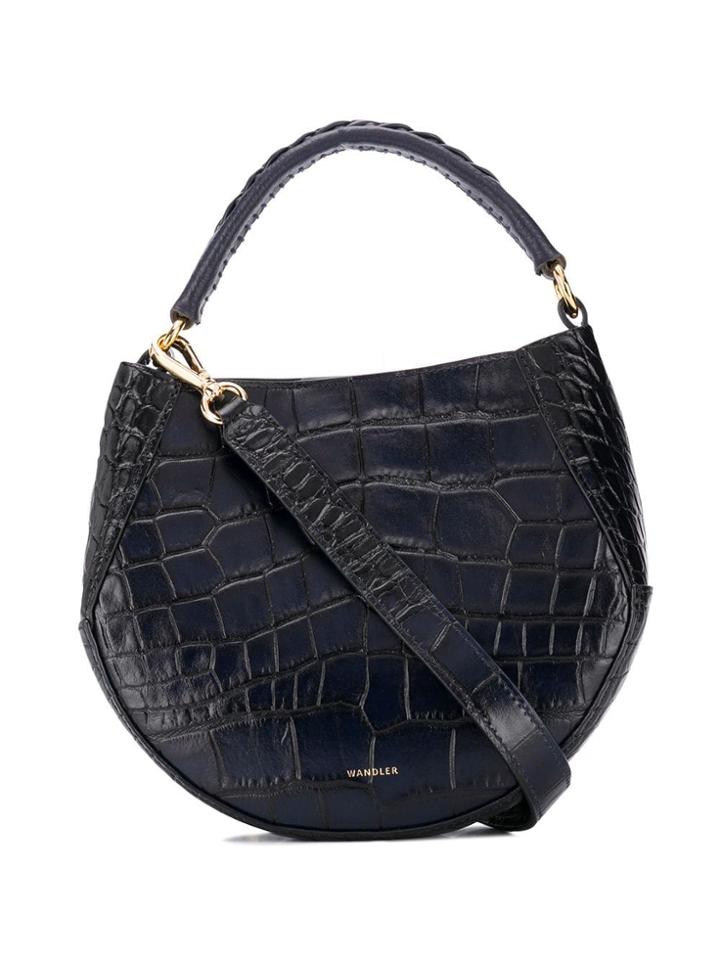 Wandler Crocodile Embossed Tote Bag - Blue