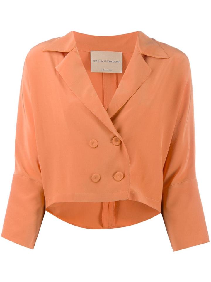 Erika Cavallini Cropped Sleeve Blazer - Orange