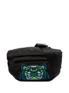 Kenzo Black Tiger Embroidered Cross Body Bag