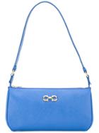 Salvatore Ferragamo Gancio Shoulder Bag, Women's, Blue, Calf Leather