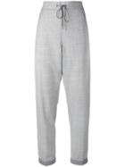 Fabiana Filippi - Cropped Track Pants - Women - Cotton/polyester/merino - 44, Grey, Cotton/polyester/merino