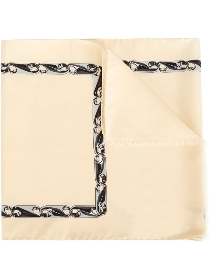 Loewe Chain Print Scarf, Women's, Nude/neutrals, Silk