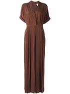 Max Mara V-neck Jumpsuit, Women's, Size: 44, Brown, Silk