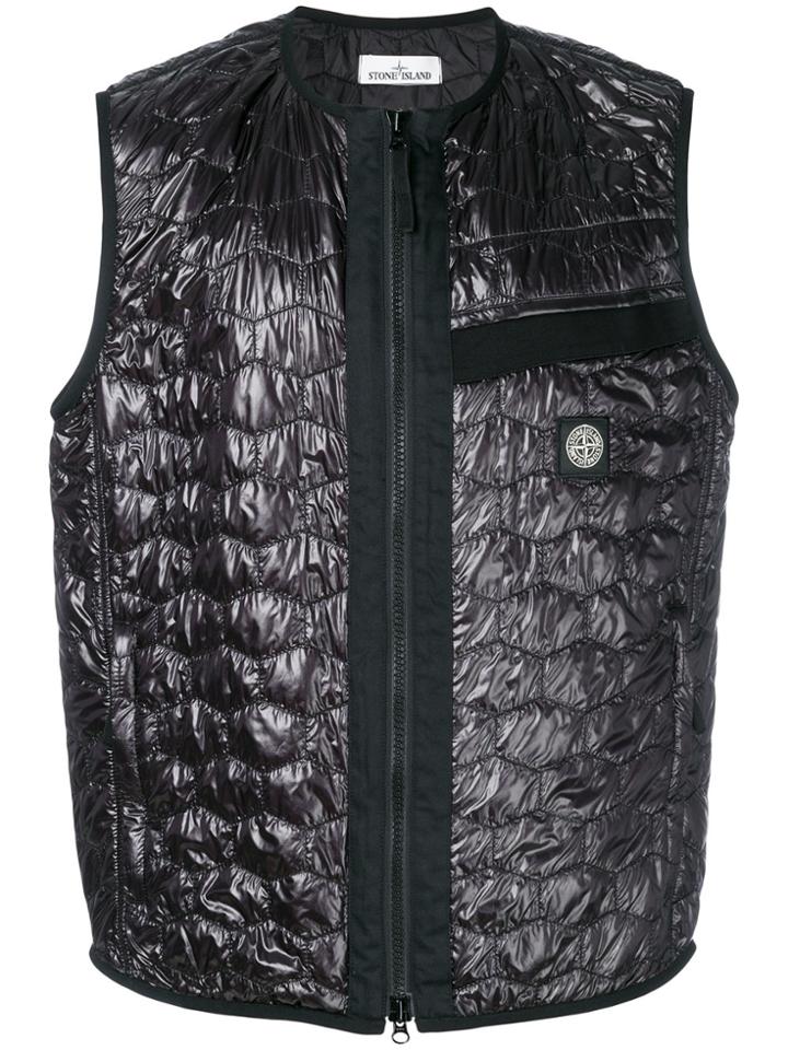 Stone Island Zipped Padded Gilet - Black