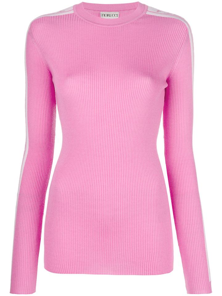 Fiorucci Logo Band Knitted Top - Pink & Purple