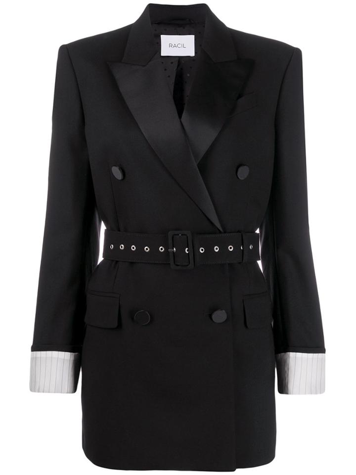 Racil Double Breasted Tuxedo Blazer - Black