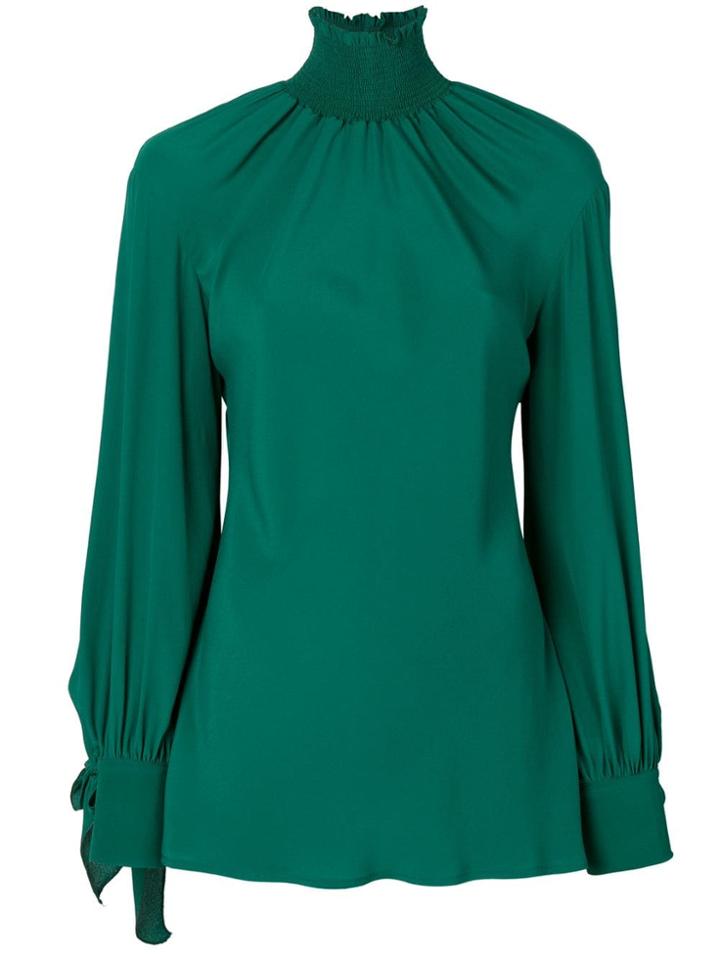 Ki6 High Neck Blouse - Green