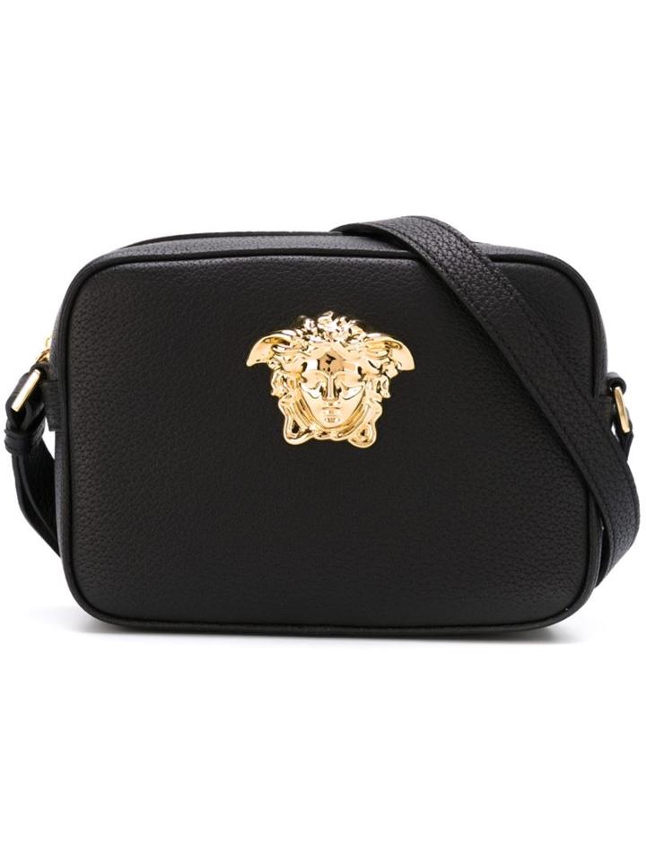 Versace Medusa Shoulder Bag, Men's, Black, Leather