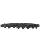 Carolina Herrera Pave Floral Applique Belt, Women's, Size: Small, Black, Satin/leather