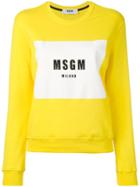 Msgm - Logo Print Sweatshirt - Women - Cotton - M, Yellow/orange, Cotton