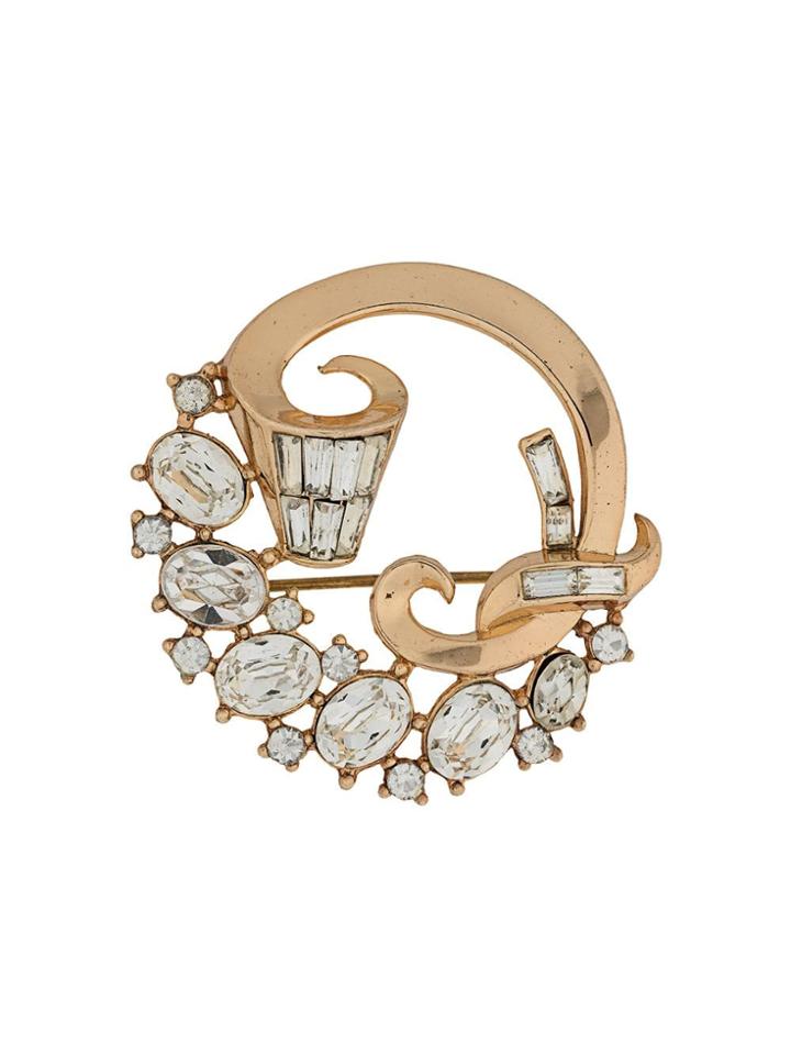 Susan Caplan Vintage '1960s Trifari Wreath Brooch - Gold