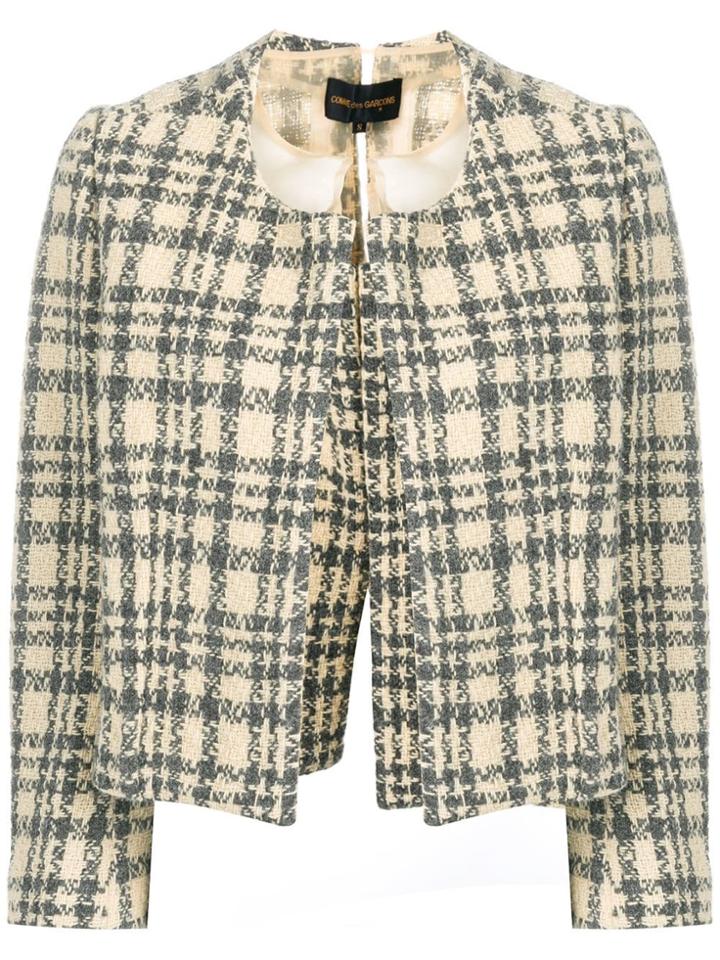 Comme Des Garçons Vintage 1997 Cropped Checkered Jacket - Neutrals