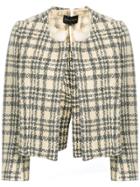 Comme Des Garçons Vintage 1997 Cropped Checkered Jacket - Neutrals