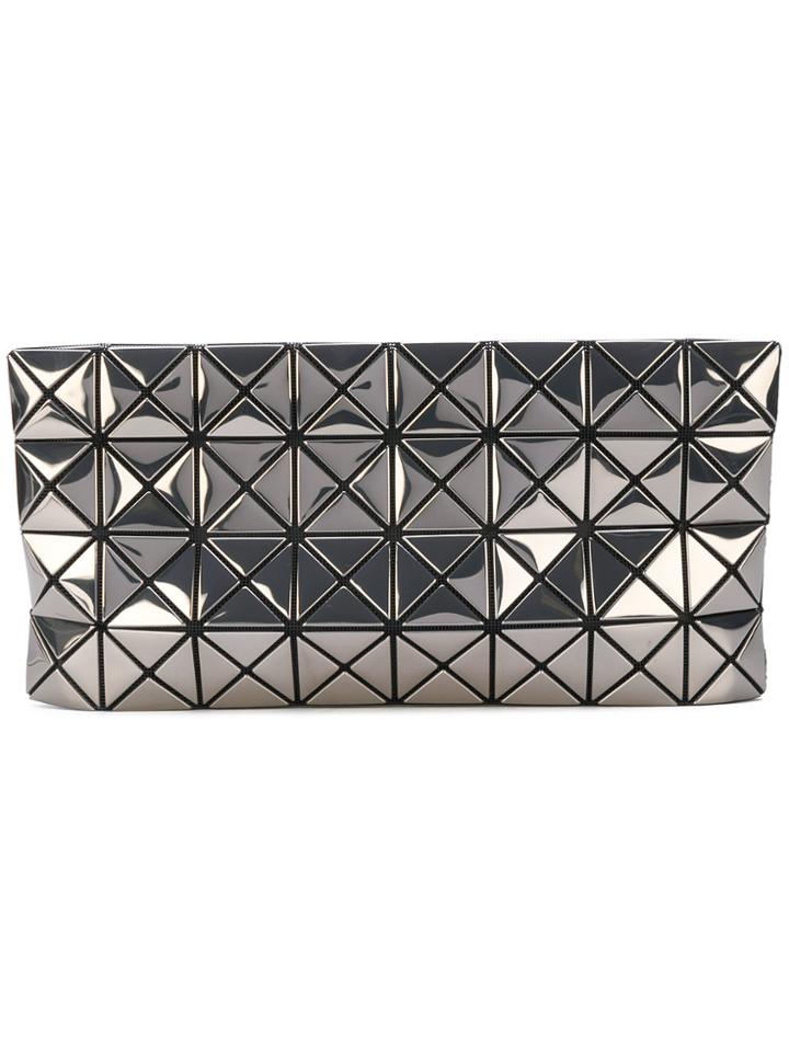 Bao Bao Issey Miyake Geometric Structure Zipped Clutch - Metallic