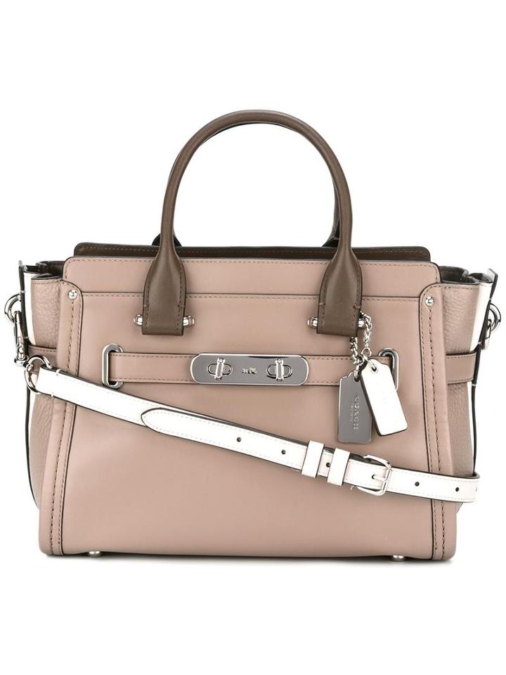 Coach Swagger Tote, Women's, Nude/neutrals, Calf Leather