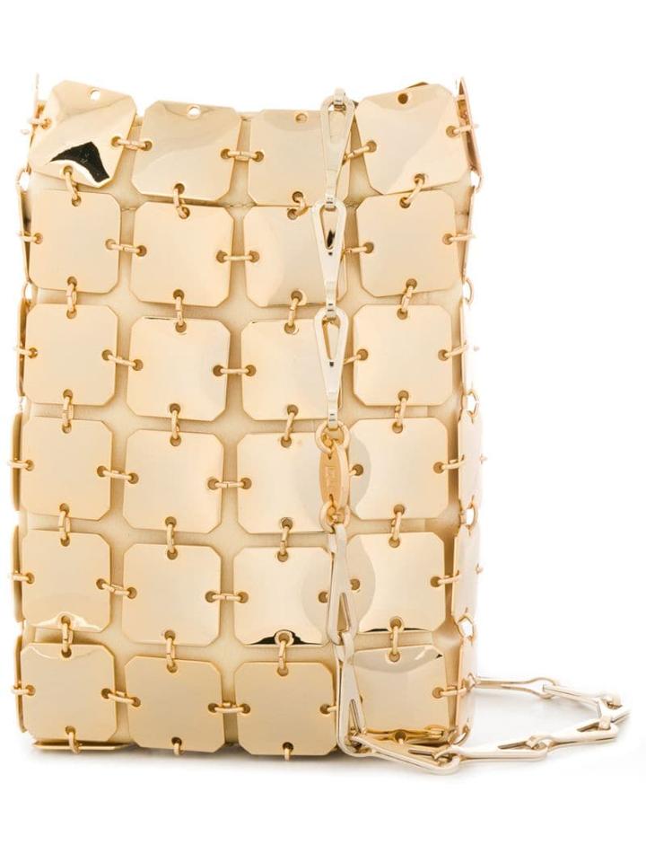 Paco Rabanne Metallic Disc Crossbody Bag - Gold
