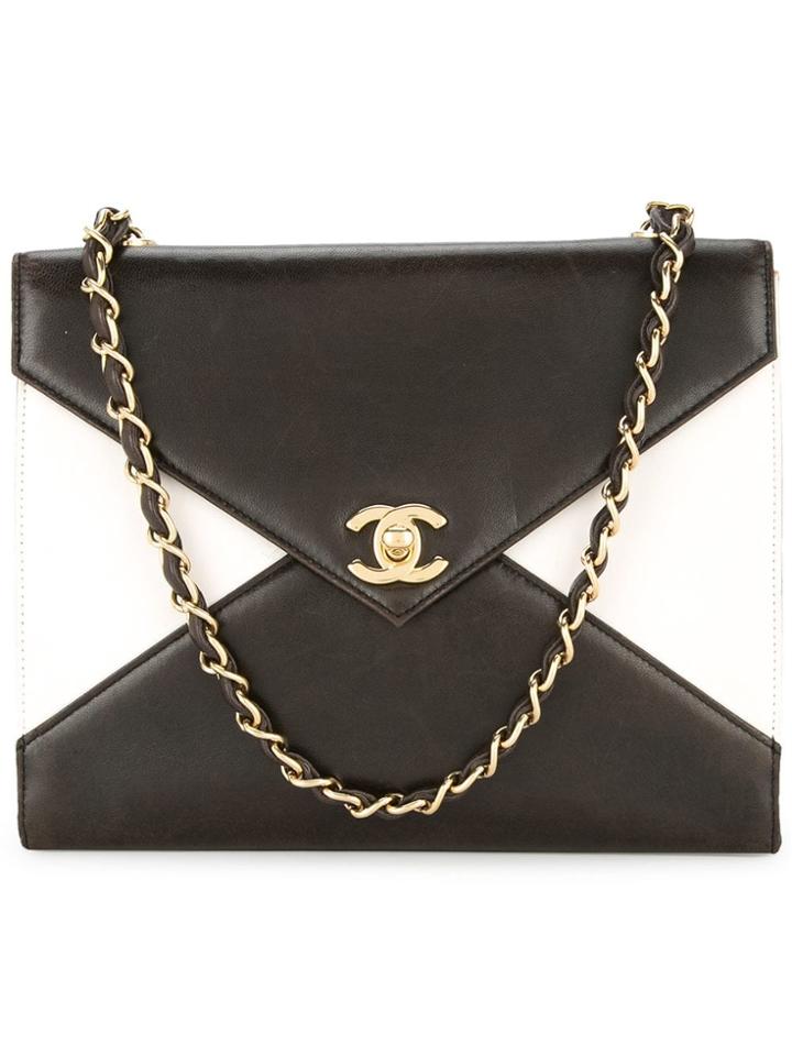 Chanel Vintage V Flap Shoulder Bag - Brown