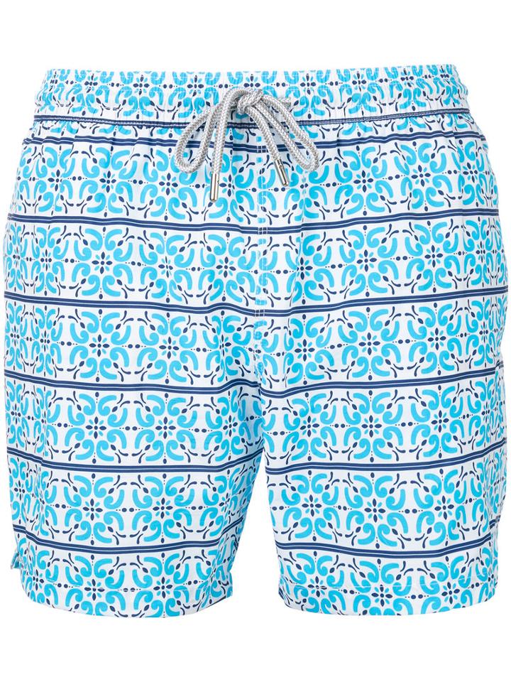 Capricode - Mosaic Print Swim Shorts - Men - Polyamide - Xl, Blue, Polyamide