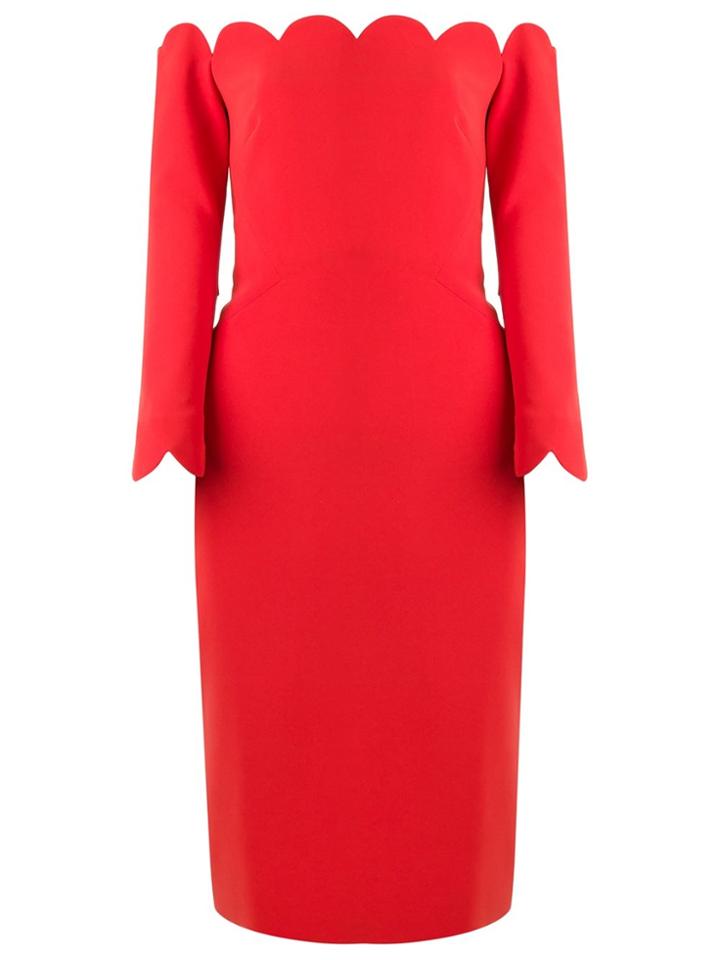 Reinaldo Lourenço Off The Shoulder Dress - Red