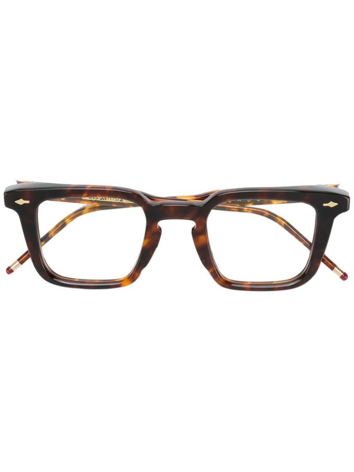 Jacques Marie Mage Square Frame Havana Glasses - Brown