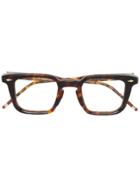 Jacques Marie Mage Square Frame Havana Glasses - Brown