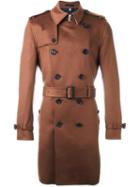 Burberry Belted Trench Coat, Men's, Size: 50, Brown, Cashmere/viscose/acetate