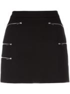 Barbara Bui Multi Zip Mini Skirt, Women's, Size: 38, Black, Polyester/spandex/elastane/viscose