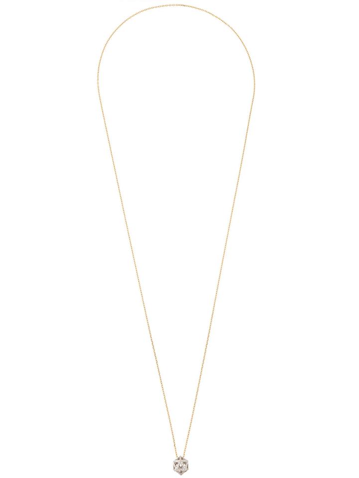 Noor Fares Hollow Icosagon Pendant Necklace - Metallic
