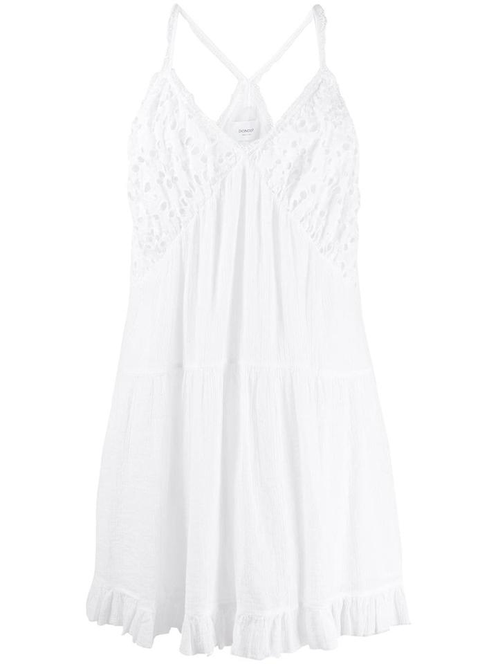 Dondup Embroidered Flared Mini Dress - White