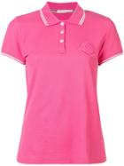 Moncler Logo Embroidered Polo Top - Pink