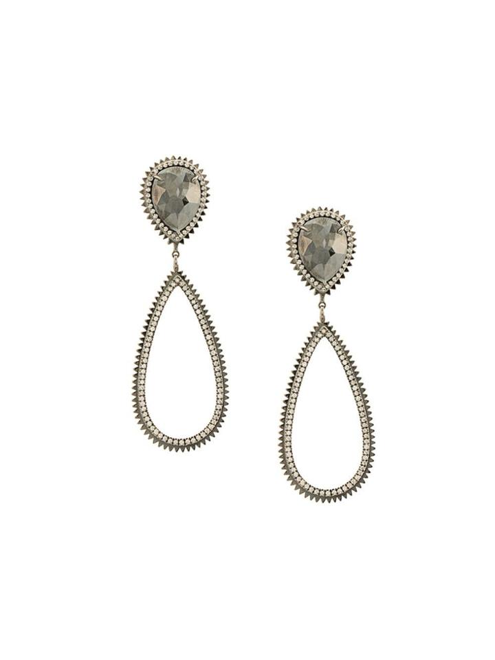 Eva Fehren 18kt Black Gold Auto Xl Diamond Earrings