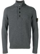 Stone Island Button-up Knit Jumper - Grey