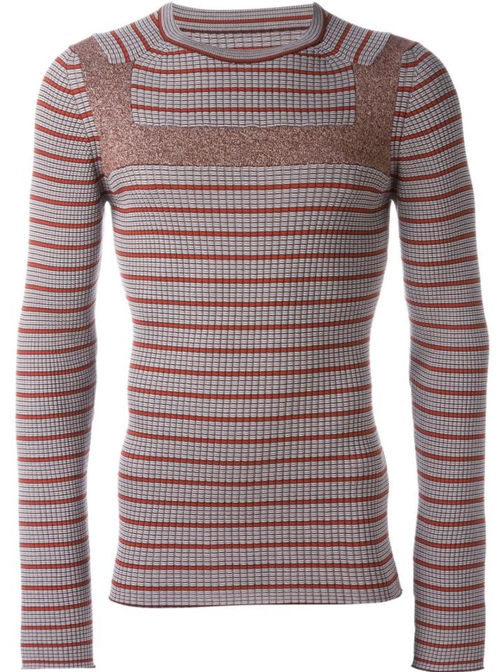 Maison Margiela Pattern Knit Jumper, Men's, Size: Medium, Red, Cotton/polyester