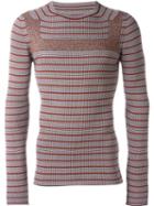Maison Margiela Pattern Knit Jumper, Men's, Size: Medium, Red, Cotton/polyester
