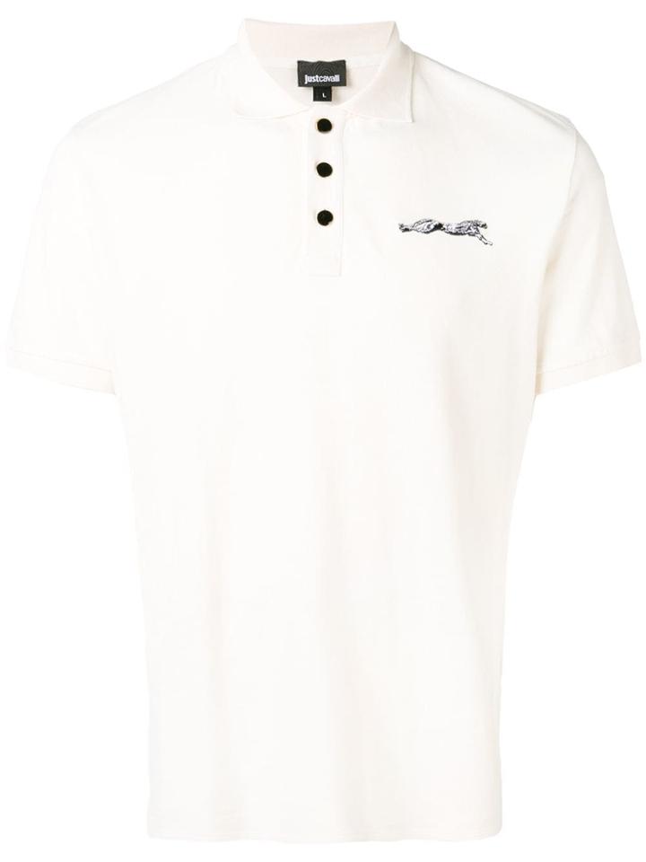 Just Cavalli Contrast Tiger Polo Shirt - White