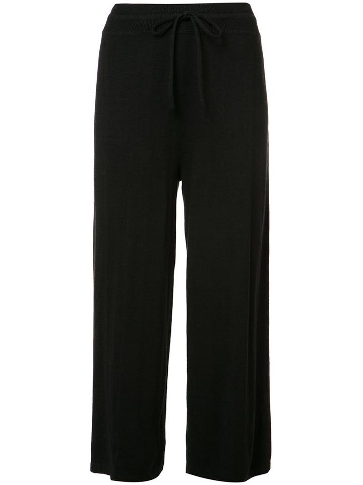 Vince Ribbed Trim Track Pants, Women's, Size: Medium, Black, Cotton