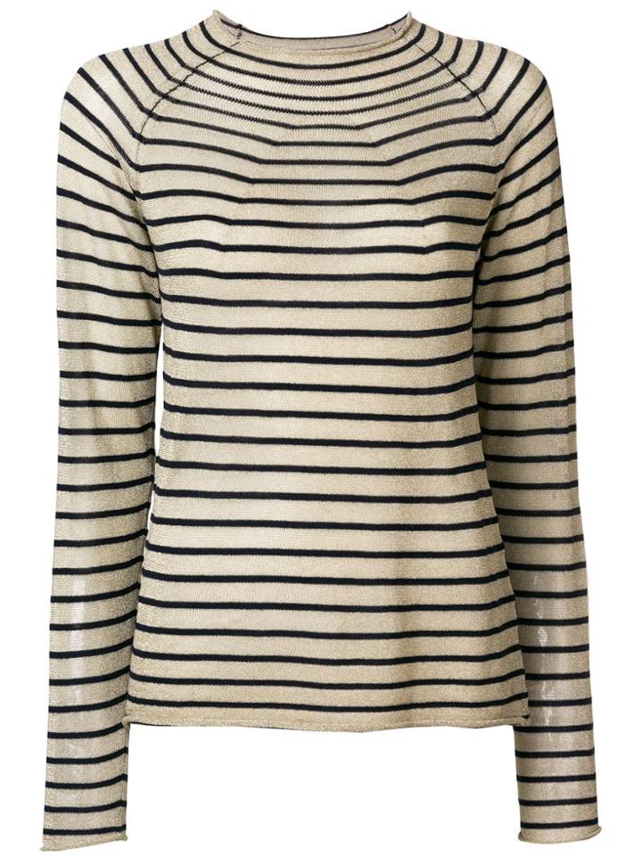 Forte Forte Crew Neck Striped Sweater - Metallic