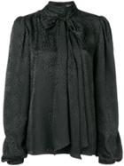 Saint Laurent Neck-tied Long Sleeve Blouse - Black