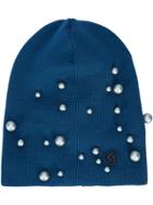 Maison Michel Embellished Beanie Hat - Blue