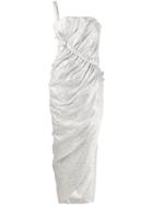 A.n.g.e.l.o. Vintage Cult 1960's Gathered Jacquard Gown - Silver