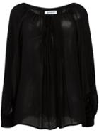 Dondup Transparent Loose-fit Blouse, Women's, Size: 44, Black, Viscose