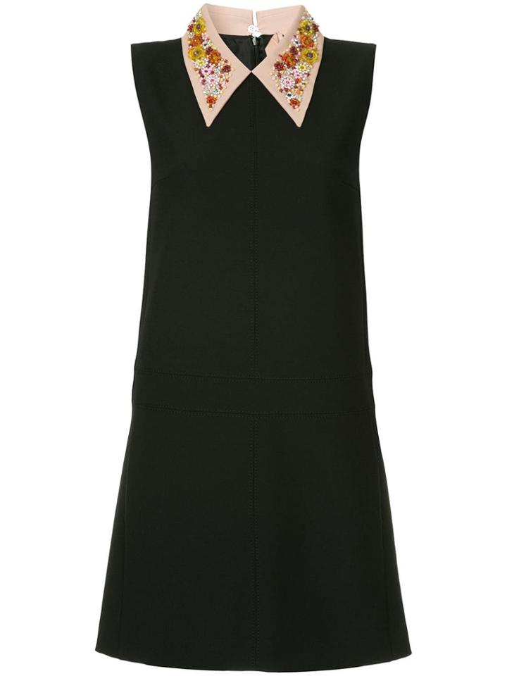 No21 Pointed Collar Shift Dress - Black