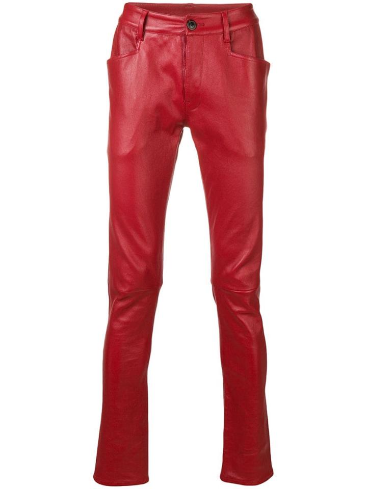 Rick Owens Skinny Pants - Red