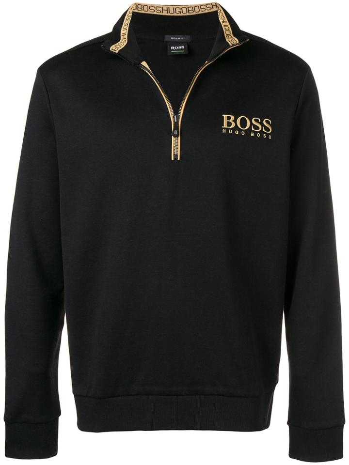 Boss Hugo Boss Logo Embroidered Sweater - Black