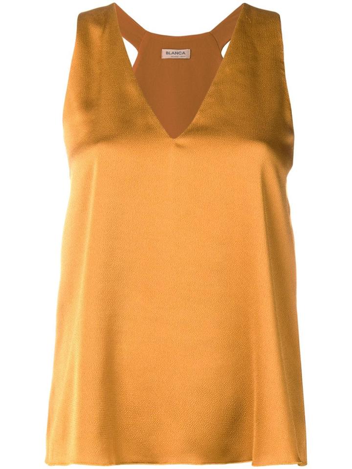Blanca Sleeveless V-neck Blouse - Yellow